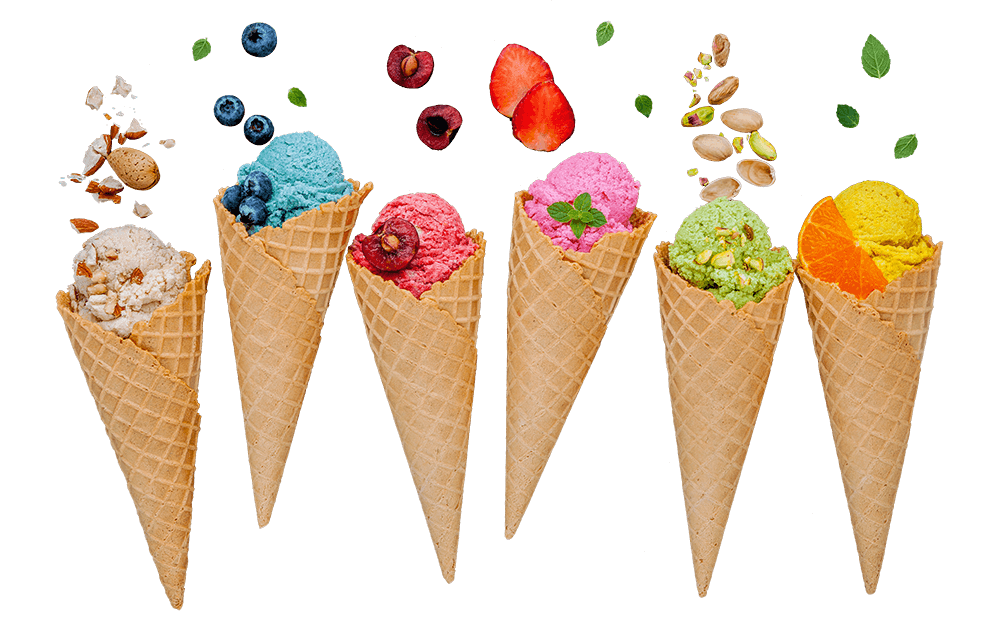 6 waffle ice cream cones